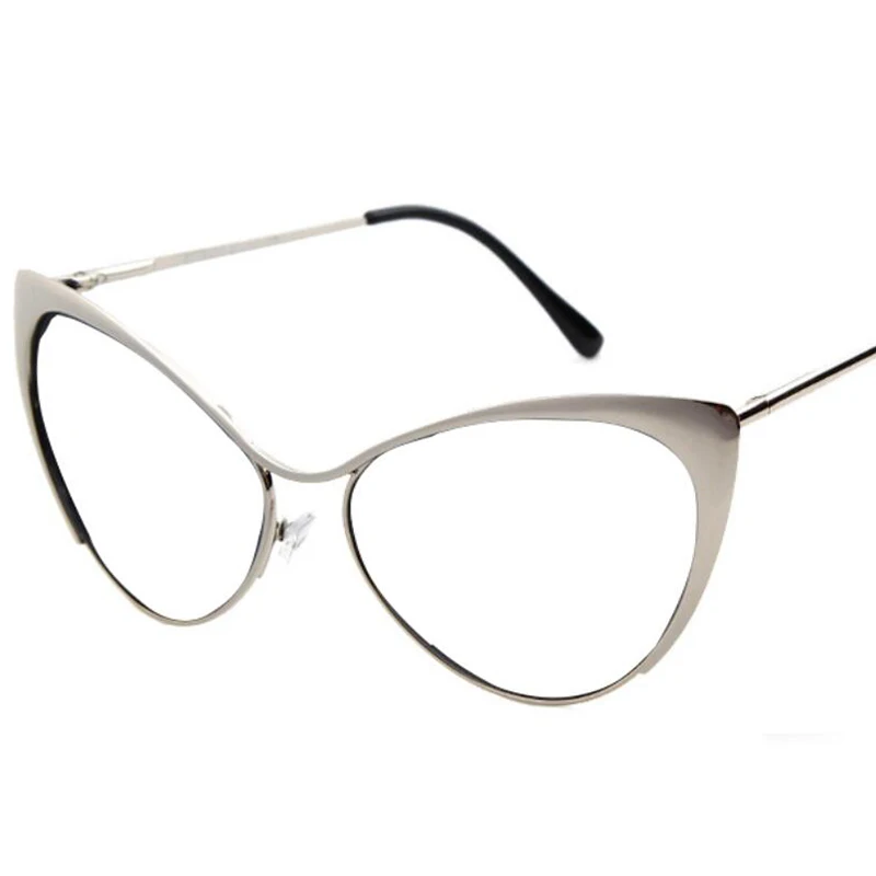 Gold Clear Half Frame Cat Eye Reading Glasses Women Fashion Computer Eyeglasses Sexy Cateye Metal Frame Blue Light Glasses +1.75 4