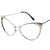 Gold Clear Half Frame Cat Eye Reading Glasses Women Fashion Computer Eyeglasses Sexy Cateye Metal Frame Blue Light Glasses +1.75 4