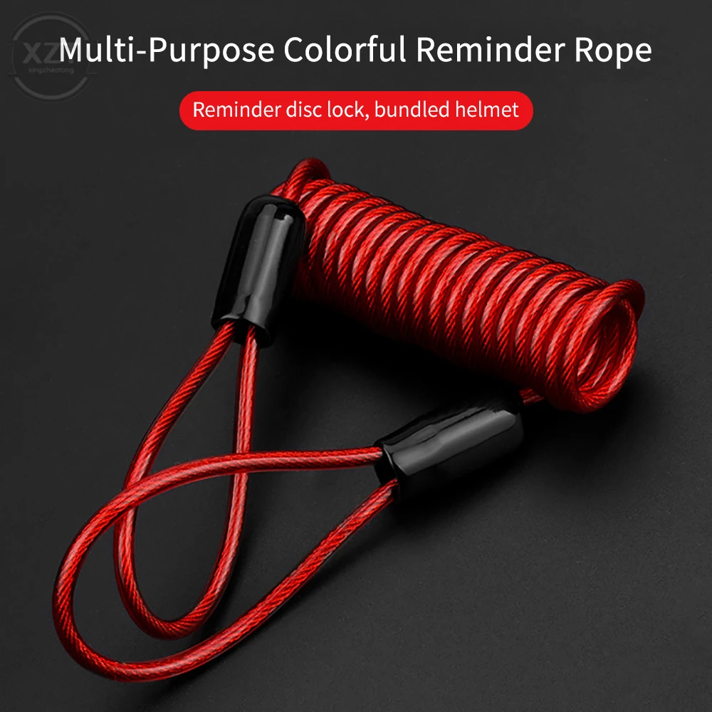 Motorcycle Lock Motorcycle Disc Lock Motorcycle Disc Brake Lock Motorcycle Disc Lock Reminder Cable 120cm Alarm Disc Lock Security Anti Thief Motorbike Motorcycle Wheel Disc Brake alarm lock & bag and Reminder Spring Cable