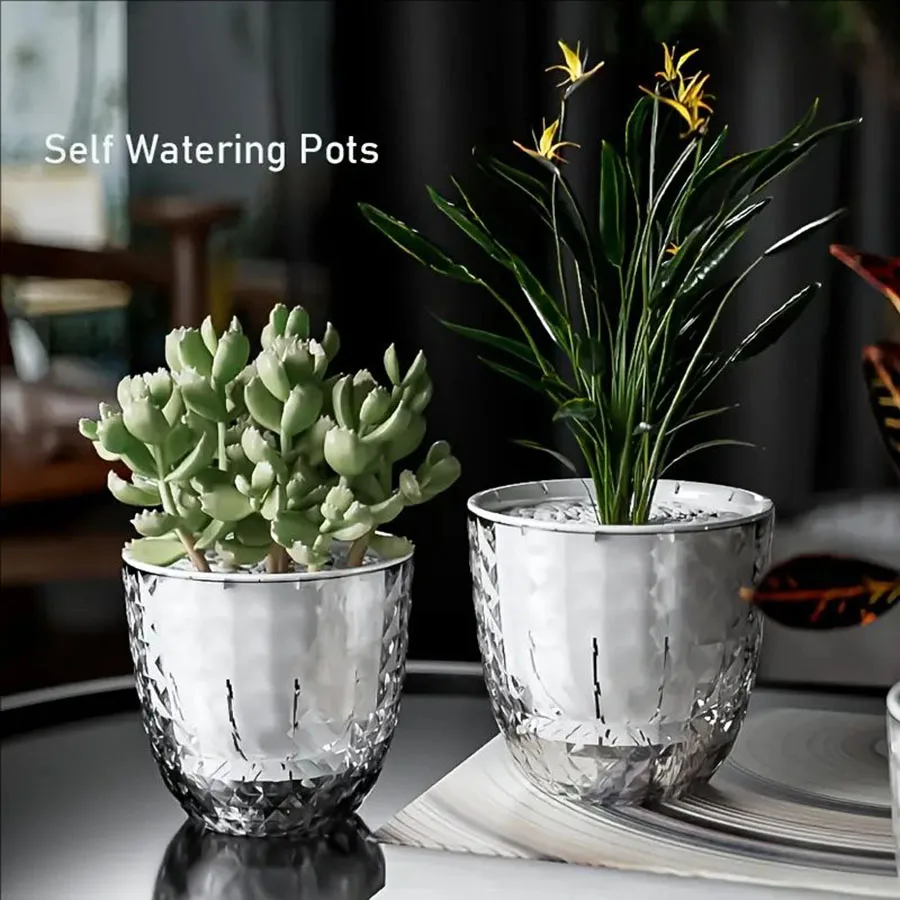 Hydroponic Flower Pot Plastic Transparent Self Absorbent