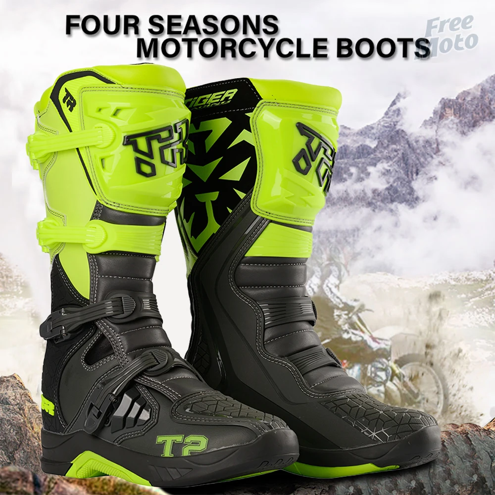Retro Motocross Boots Motorcycle Boots Breathable Botas Moto Racing Motorboats Shoes Wear Motorcycle Shoe Protector