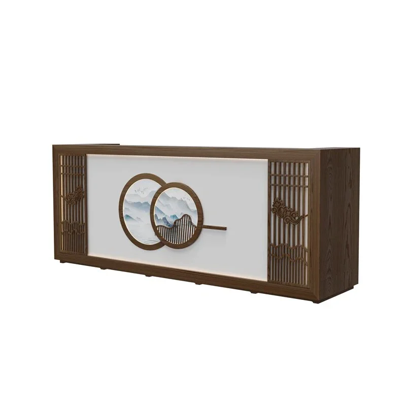 Design Professional Reception Desks Aesthetics Display Vintage Reception Desk Luxury Unique Mostrador Commercial Furniture