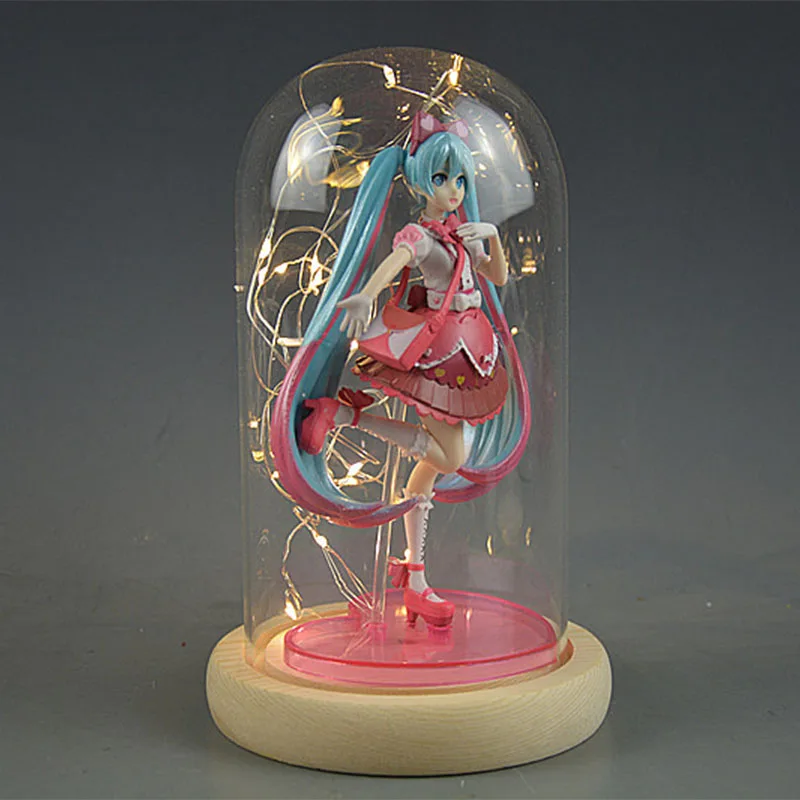 venom toys 16cm Anime Pink Hatsune Miku Sakura Action Figures Toy Girls Pvc Figure Model Toy Glass Cover Collection Ornaments Creative Gift neca toys Action & Toy Figures
