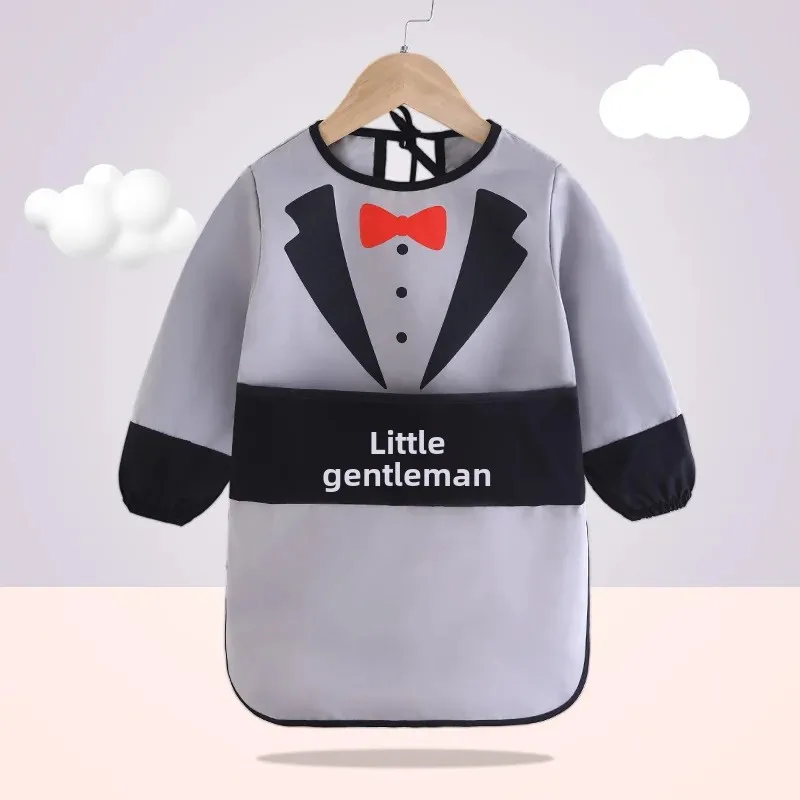 Waterproof Long Sleeve Baby Feeding Apron Child Eating Coverall Dirt Resistant Outwear for Autumn Winter Drawing And Eating
