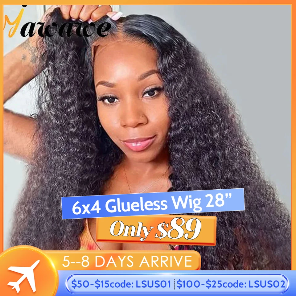 YAWAWE PreBleached Glueless Wig Human Hair Ready To Wear Water Wave Preplucked Lace Frontal