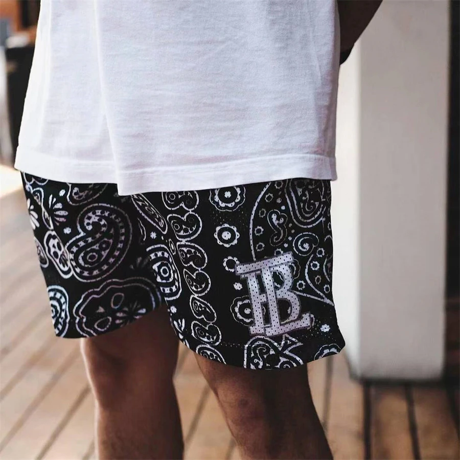

Men beach basketball shorts men's 2022 summer mesh material breathable perspiration running fitness sports shorts