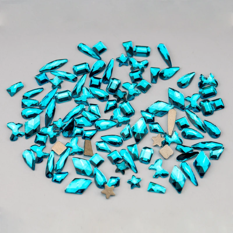 VDD 100 Stück/500 Stück Mix Form Farbe Glas Kristall Nicht HotFix Strass Strass Glitzer Steine Dekoration DIY Nail Art Zubehör – Detail 20