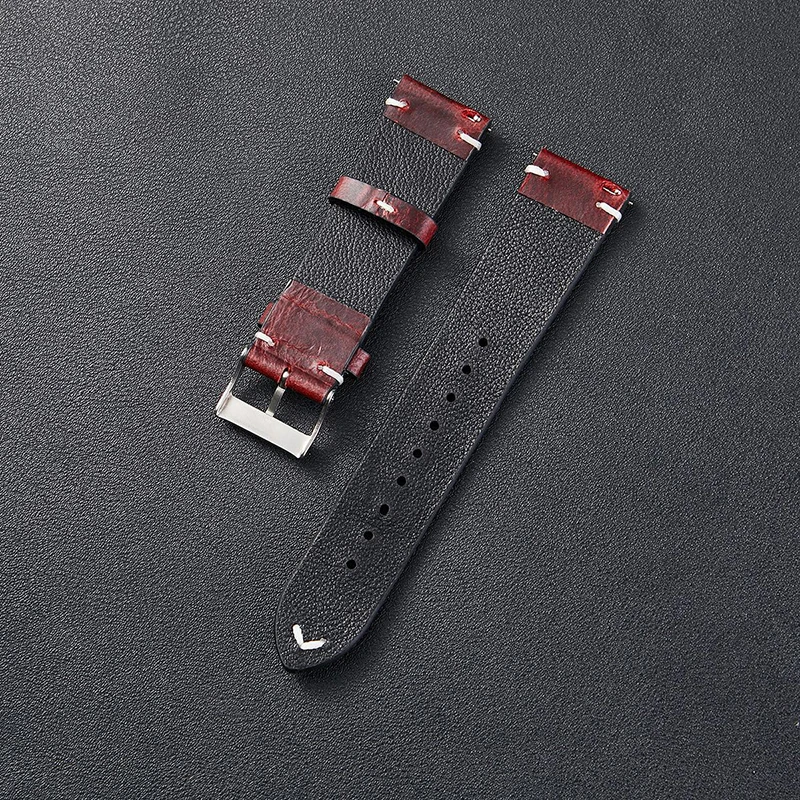 Vintage Handmade Leather Watch Band 18Mm 20Mm 22Mm Men Women Oil Wax Leather Watch Strap Bracelet Band Watchband Accessories