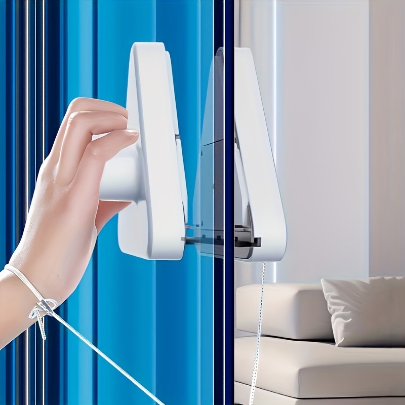 Cleaning window tools for single story and double layered buildings with triangular household double-sided hollow wipers