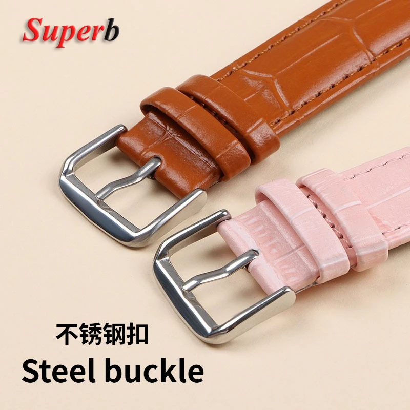 Luxurious Calfskin Leather Watch Strap with Slub Texture – Universal Watchband Accessory