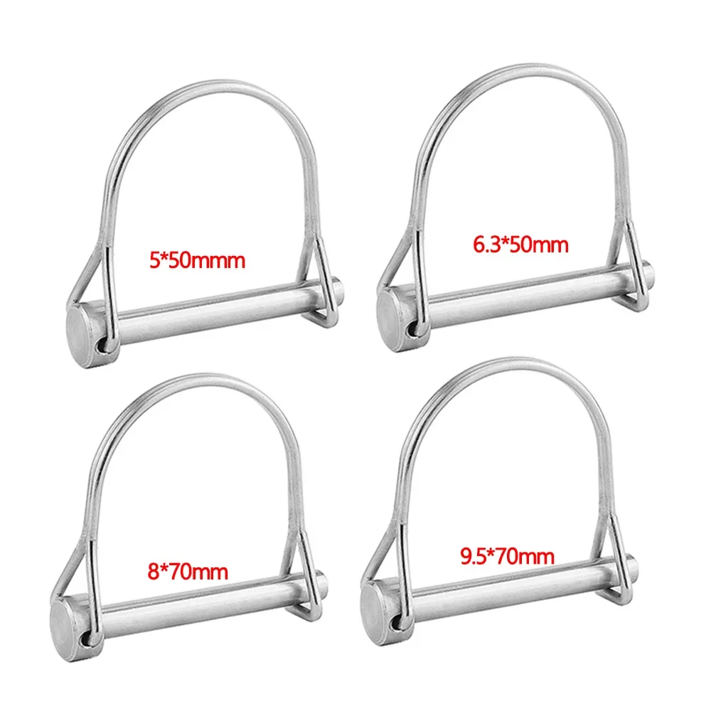 Stainless Steel Quick Release Pin Round Arch Wire Shaft Locking Pin Safety Coupler Retainer Farm Trailers Wagons Lawn Garden stainless steel ball lock pins