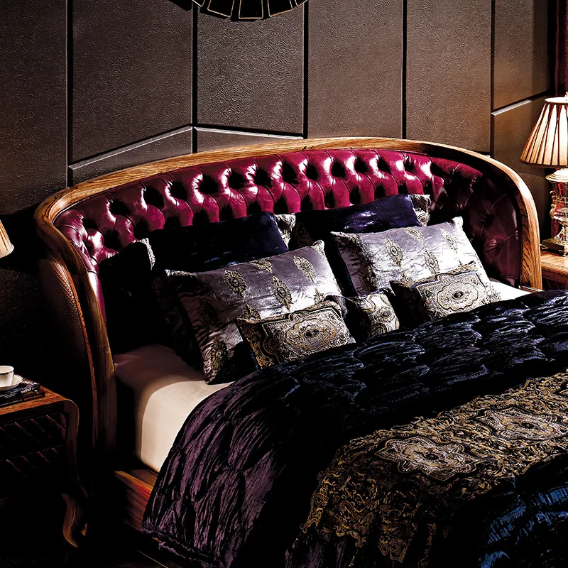 

Head layer cowhide double bed