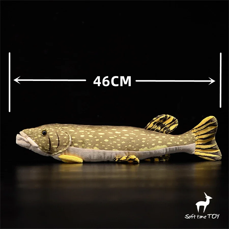 Esox Lucius High Fidelity Fish Cute Plushie Pike Plush Toys Lifelike Animals Simulation Stuffed Doll Kawai Toy Gifts 2