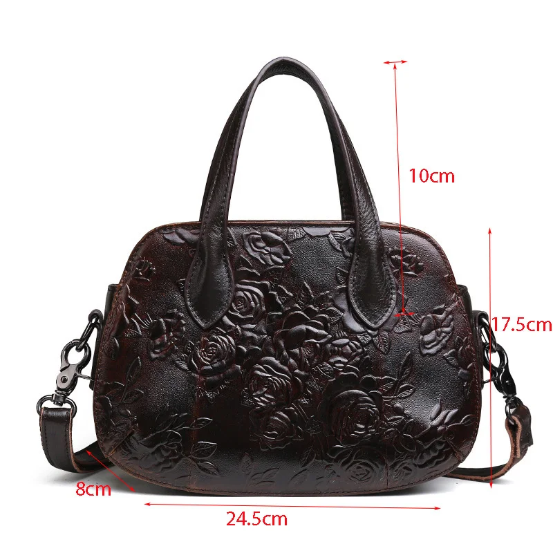 MOTAORA Vintage Embossing Women Shoulder Bags For Ladies Genuine Leather Handbag Purses And Handbags Aesthetic Women's Bag 2024