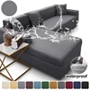 Waterproof Fully-wrapped Elastic Corner Sofa Covers 1/2/3/4 Seats Solid Couch Cover L Shaped Sofa Cover Protector Bench Covers 1