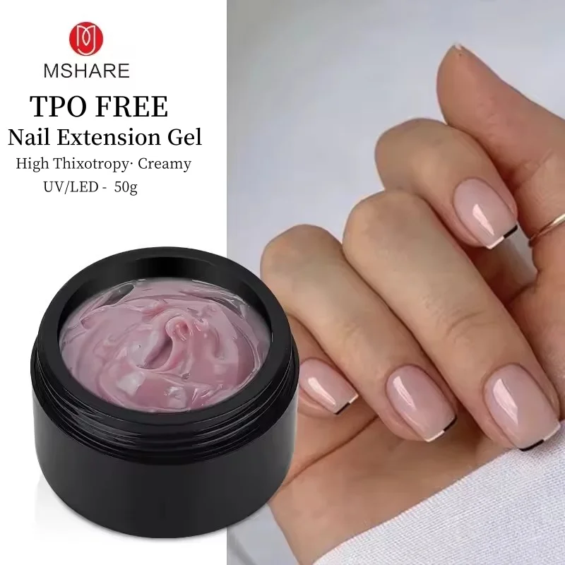 MSHARE Dark Pink Jelly Gel Builder Nails Extension TPO Free Gel