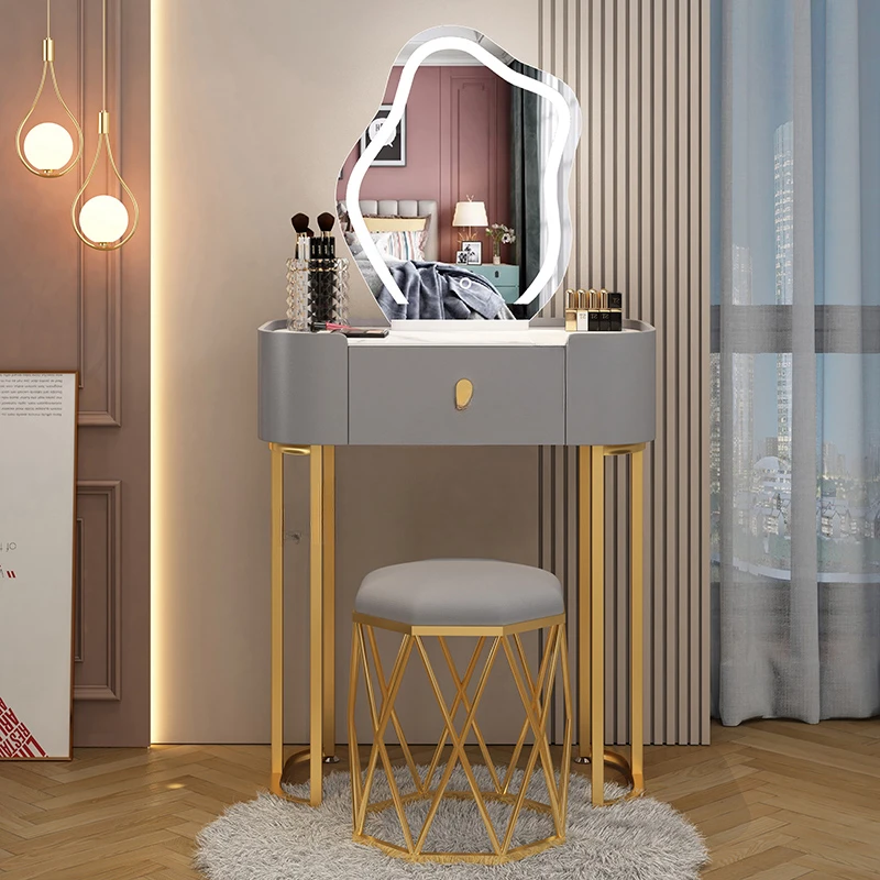 

Nordic Luxury Makeup Vanity Tables Wooden Mirror Minimalist Bedroom Vanity Table Cream Style Tavolo Trucco Home Furniture WZ50VT