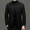 Men Cashmere Blazers Gray Coffee Black Sheep Wool Suit Jackets Slim Fit Design Middle Class Outfit Old Money Style Clothes 2024 3