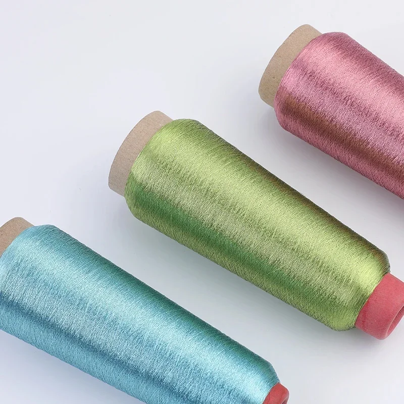 Metallic yarn 1Pcs 3200M/Roll Metallic Embroidery Crochet Knitting Yarn Cross Stitch