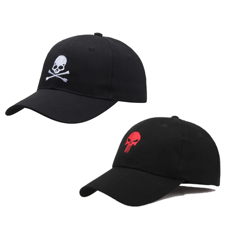 Adult Punisher Skeleton Skull Embroidery Hat Cosplay Baseball Cap Adjustable Outdoor Unisex Sports Sun Caps