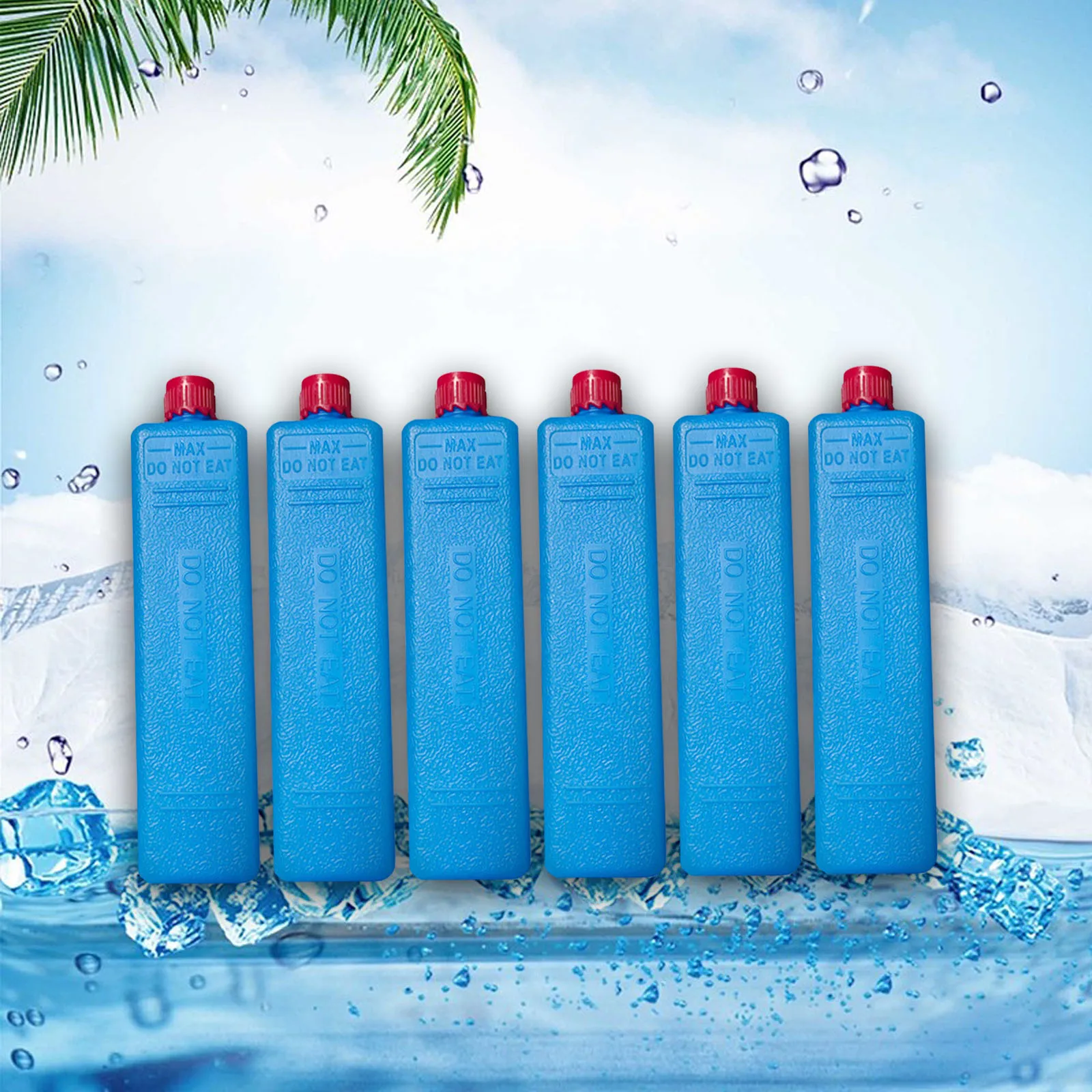 Cooling Ice Packs 6x Ice Crystal Boxes Lightweight Portable Compact for Camping Outdoor Travel Fan Family