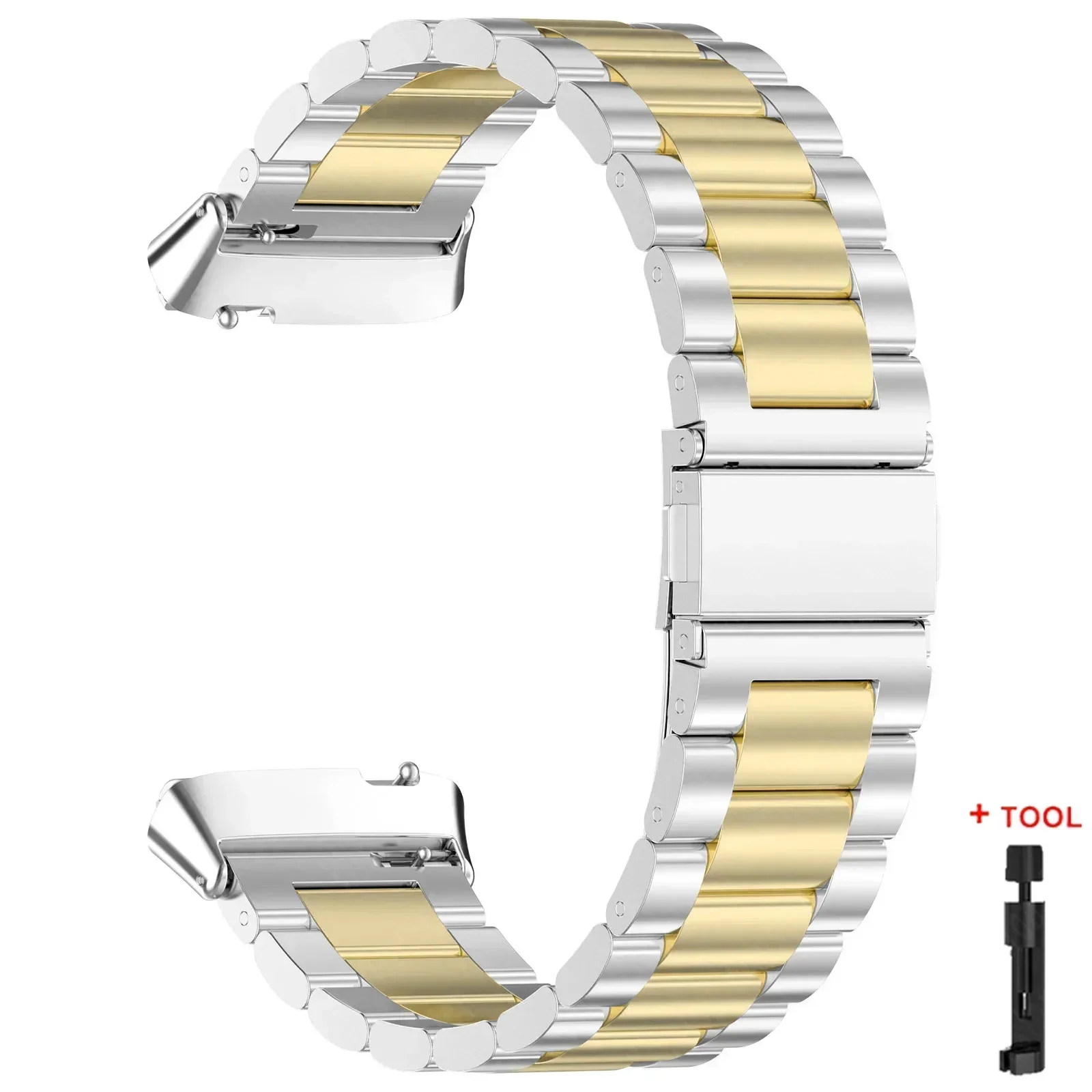 Stainless Steel No-Gap Metal Strap Wristband Bracelet