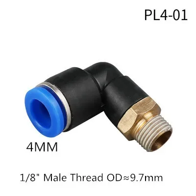 20/50/100PCS Pneumatic Air Connector PL 4 6 8 10 12mm Thread 1/8 1/4\" 3/8\" 1/2\" Trachea Elbow Air Fittings Hose Quick Connecto