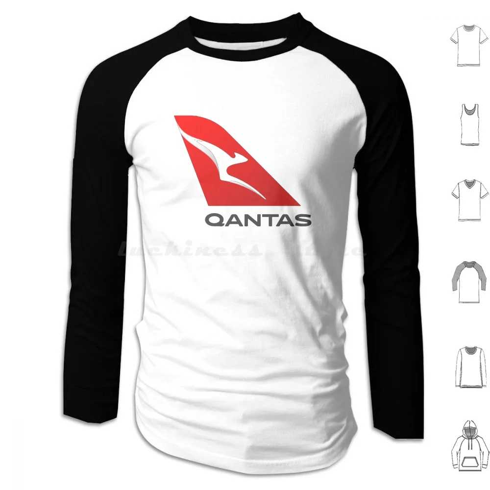 Qantas Felpa Con Cappuccio Cotone Manica Lunga Qantas Qantas Cessna Piper Boeing Cessna Logo Piper Logo Telomogol Qantas Logo Airasia