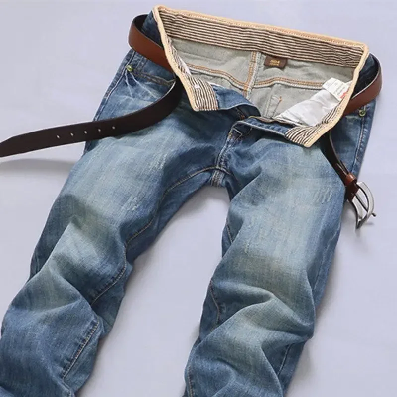 New Men's Spring Autumn Jeans Classic Male Skinny Straight Stretch Brand Denim Pants Summer Overalls Slim Fit Trouser Men Jeans 2