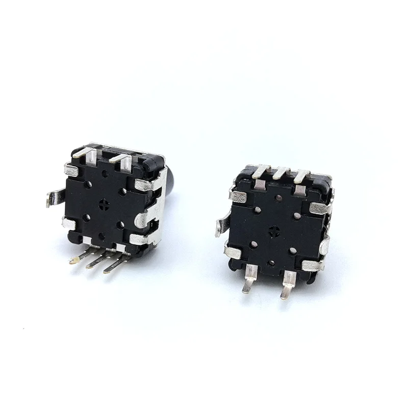 2pcs 360 Degree Potentiometer EC12 Rotary Encoder RE12 Audio Coding 5pins 24 Positions With Push Button Switch Handle 19mm