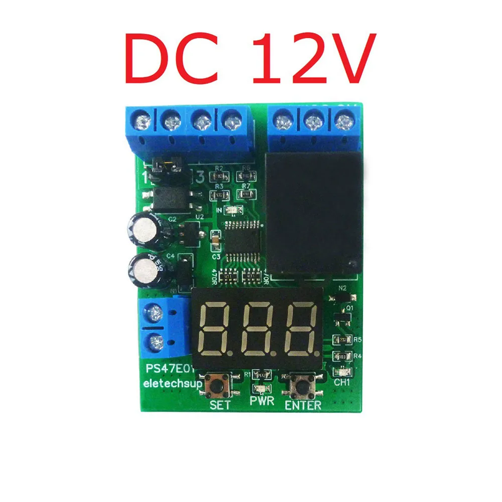 

DC 12V 24V LED Digital Relay Switch Control Module Voltage Detection Charging Discharge Monitor Test Board with Digital Tube