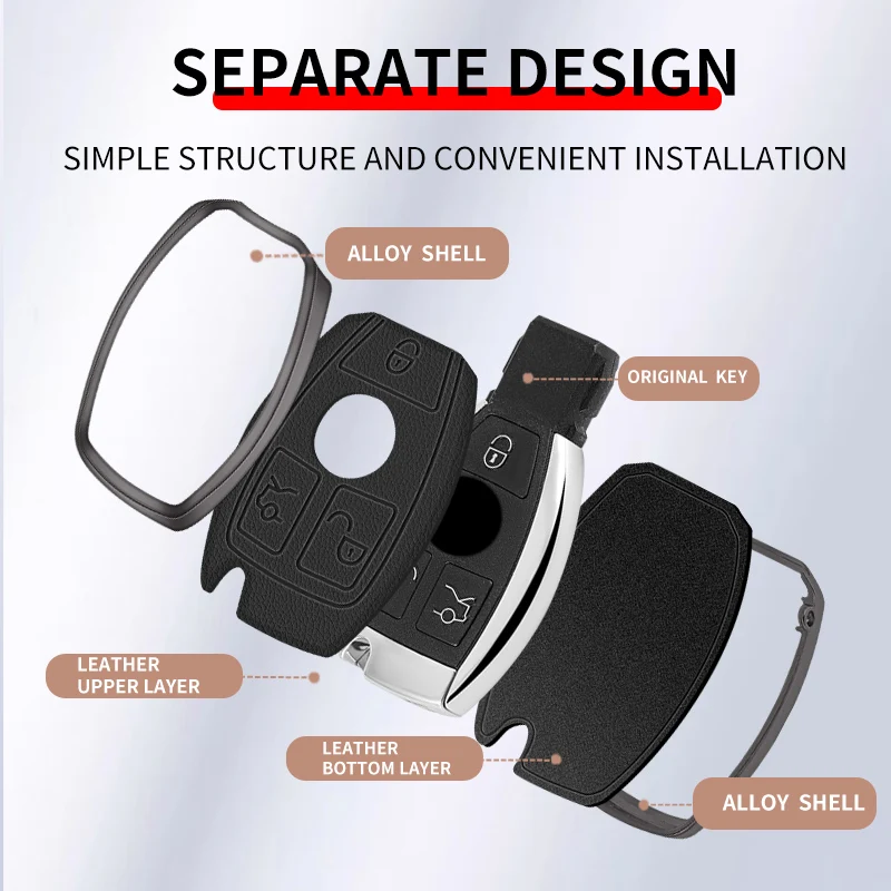 2/3 Buttons Remote Smart Car Key Case Cover For Mercedes Benz A B C E S Class