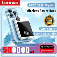 Lenovo 500000mAh Portable Magnetic Wireless Power Bank Fast Charger For Magsafe Auxiliary Battery For iphone Huawei Samsung 2027 1