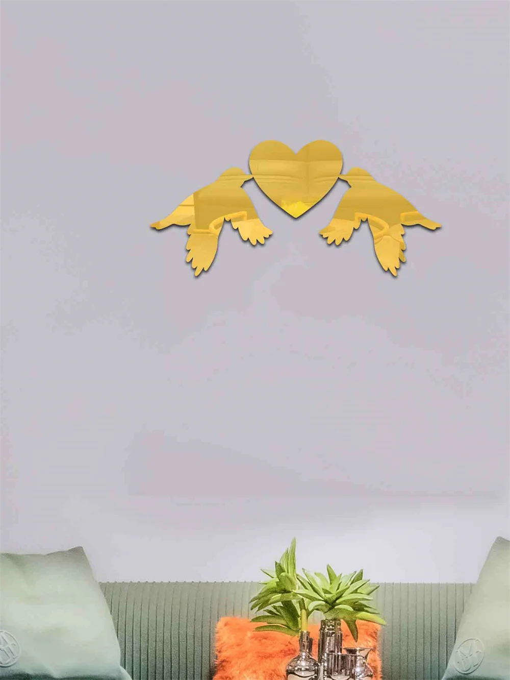 3D Dolphin Mirror Wall Sticker Self-Adhesive Acrylic Mirror Decals DIY Office Living Room Bedroom Decoration Art Wall Stickers