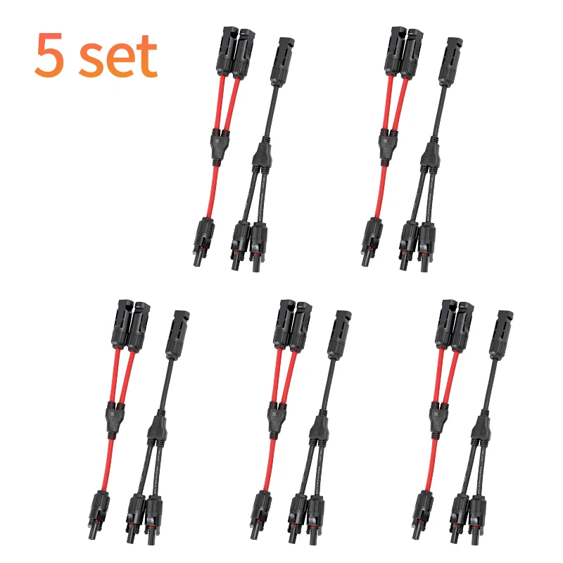 

5 set Parallel Connector Practical Solar Branch Adapter Solars Panel Cables Distributor In-line Socket Photovoltaic Connectors