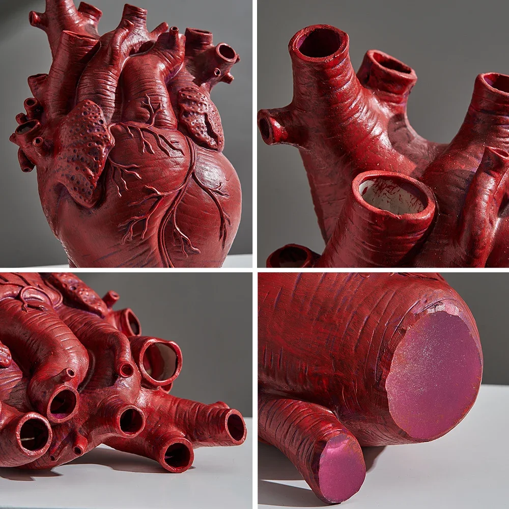 

Pots Pot Body Desktop Shaped Heart Resin Decoration Container Flower Anatomical Flowerpot Dried Vases Sculpture Home Ornaments