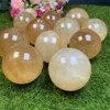 Wholesale Cheap Price Polished Natural Crystal Healing Stones Yellow Honey Calcite Ball 1