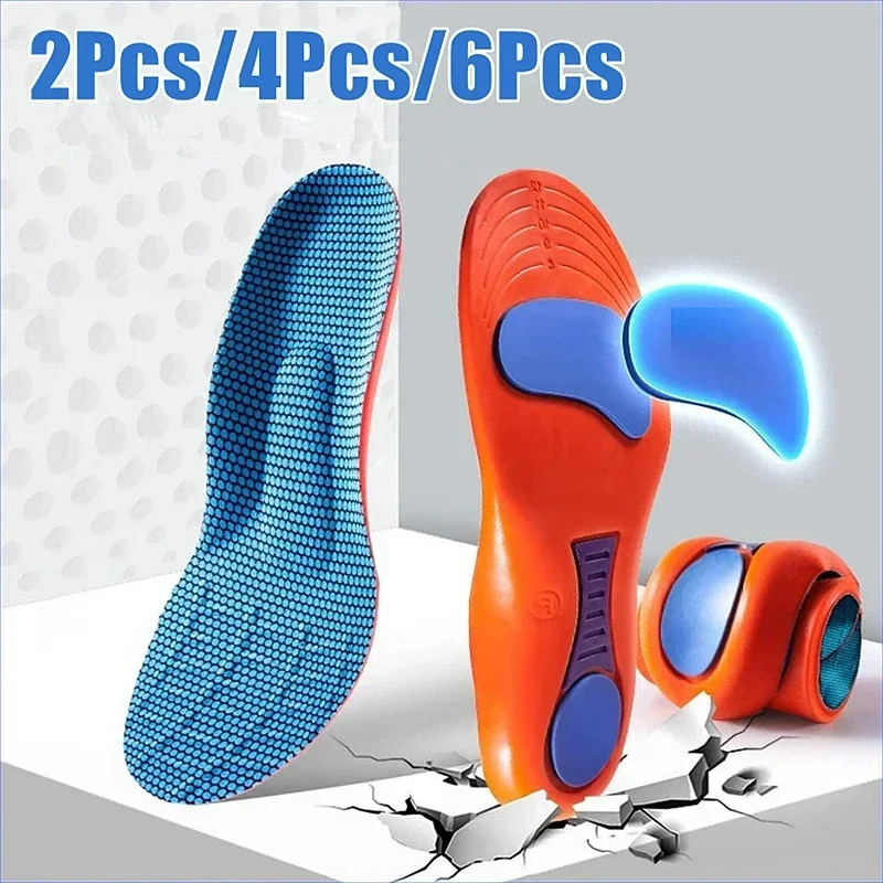 

2/4/6Pcs Feet Orthopedic Shoes Insole Arch Support Plantar Fasciitis Insoles for Men Women Shock Absorbing Non Slip Shoe Pads