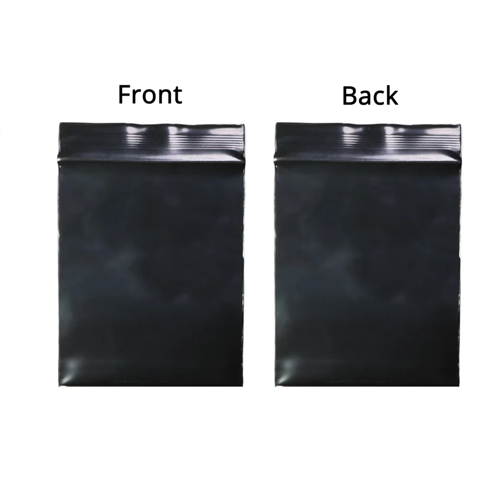 100pcs Multi Sizes Reclosable Poly Ziplock Package Pouches Black Heat Sealing Zip Lock Plastic Storage Bags 3
