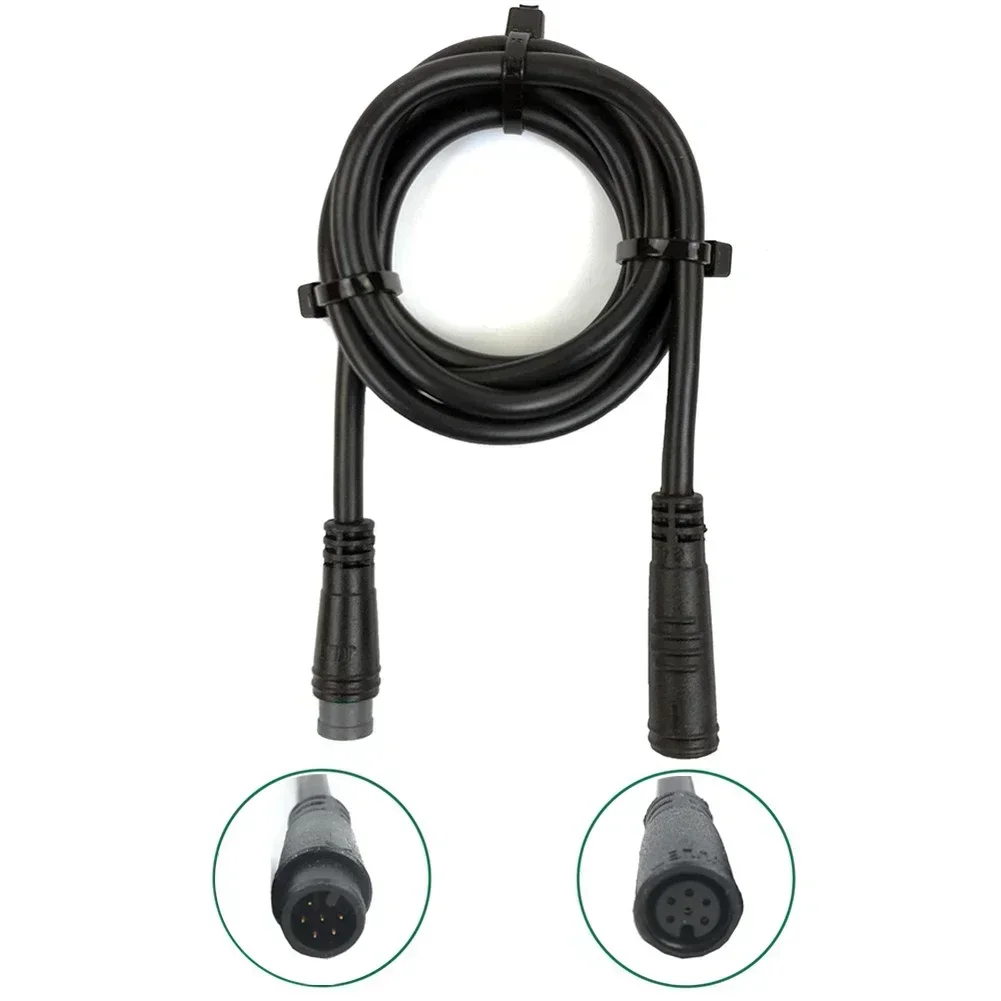Cable Extensión Impermeable Para Pantalla De Bici Eléctrica – Conector De 2 A 6 Pines, Negro