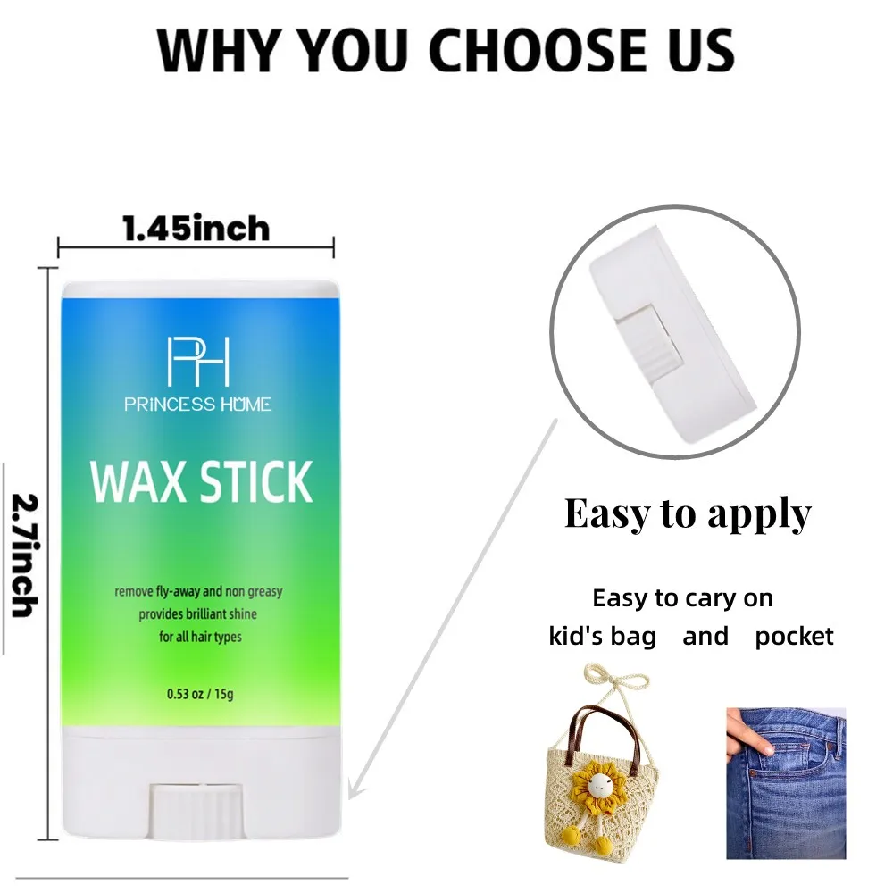 Private Label 75g Hair Sleek Wax Stick Edge Control Thin Baby Hair Perfect Line Styling Smooth Frizziy Hairs Wax