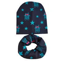 Autumn Winter Baby Hat Set Love Heart Cats Print Baby Girl Hat Boy Cap Infant Hat Scarf 3