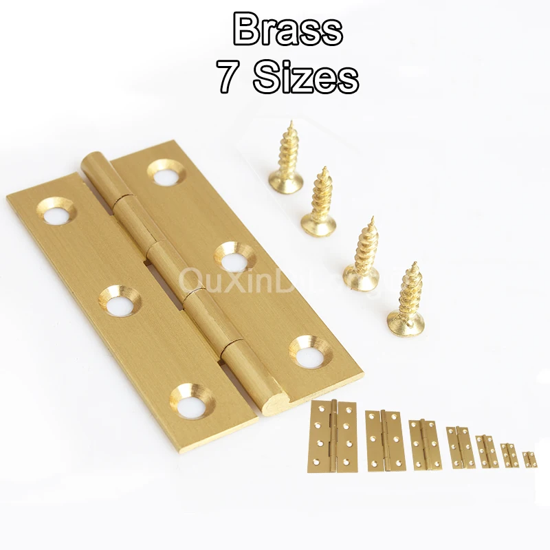 

2PCS 1/1.5/2/2.5/3Inch Solid Brass Miniature Hinges Brass Hinges Mini Hinge Jewelry Box Furniture Hinges Hardware Fitting GF1067