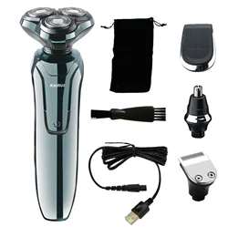 Waterproof Rechargeable Men's Electric Shaver and Beard Trimmer Combo (4in1 plus)