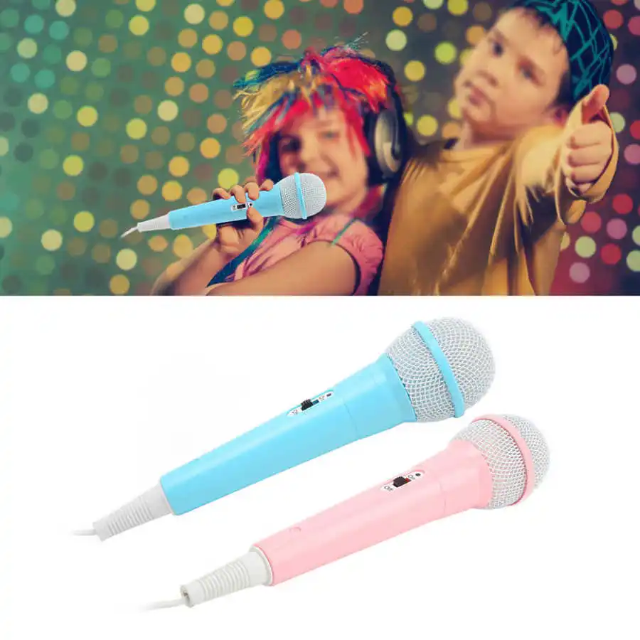 MICROFONE INFANTIL AMPLIFICADOR DE VOZ SEM FIO COM LUZ E SOM KARAOKE COM  ESPELHO ROSA MENINAS