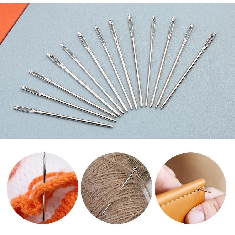 Description Picture 6 of itemKnitters Wool Large Eye Blunt Needles Leather Sewing Needle Gold Needle Embroidery Tapestry Hand Sewing Tools Crochet Kit