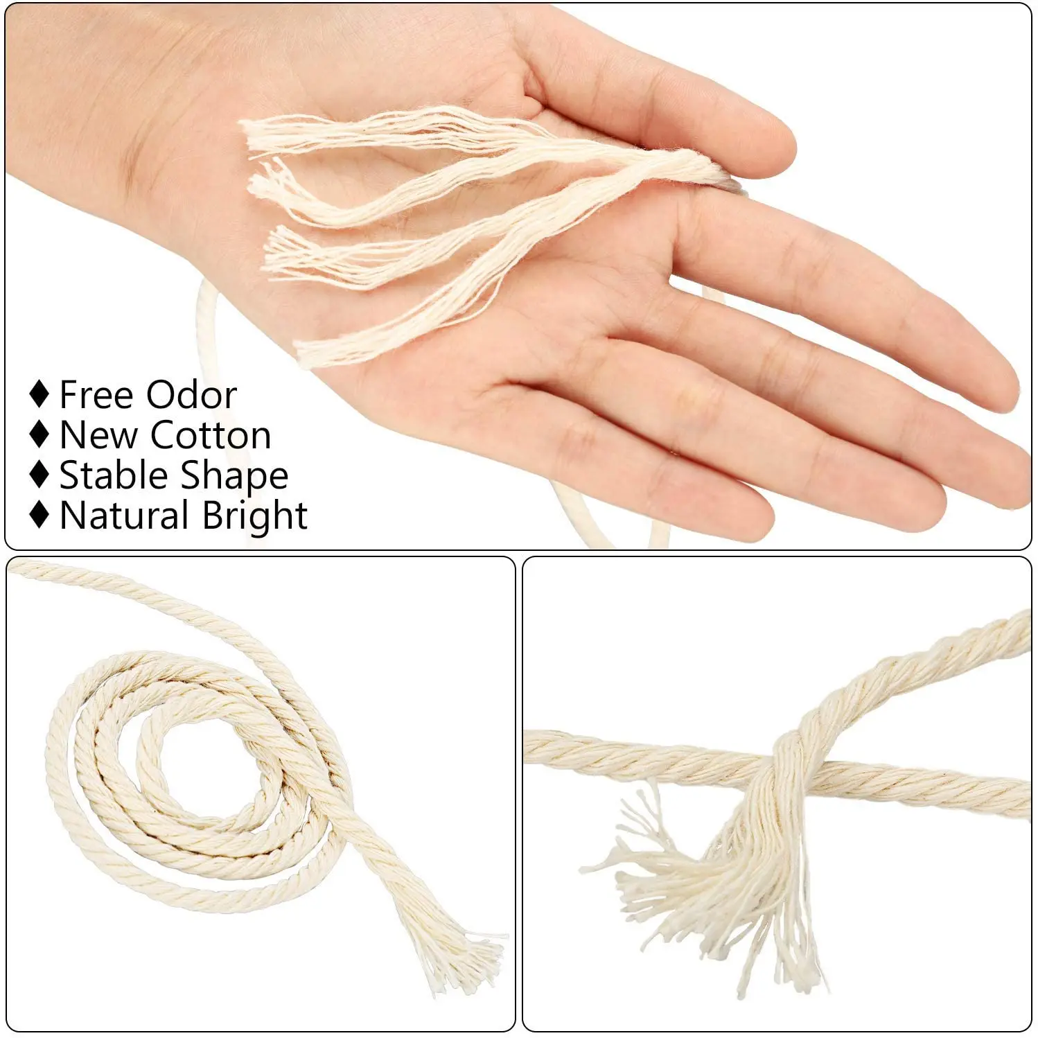 Macrame Cotton Cord Thread Rope 2 100M For Wall Handmade Crafts