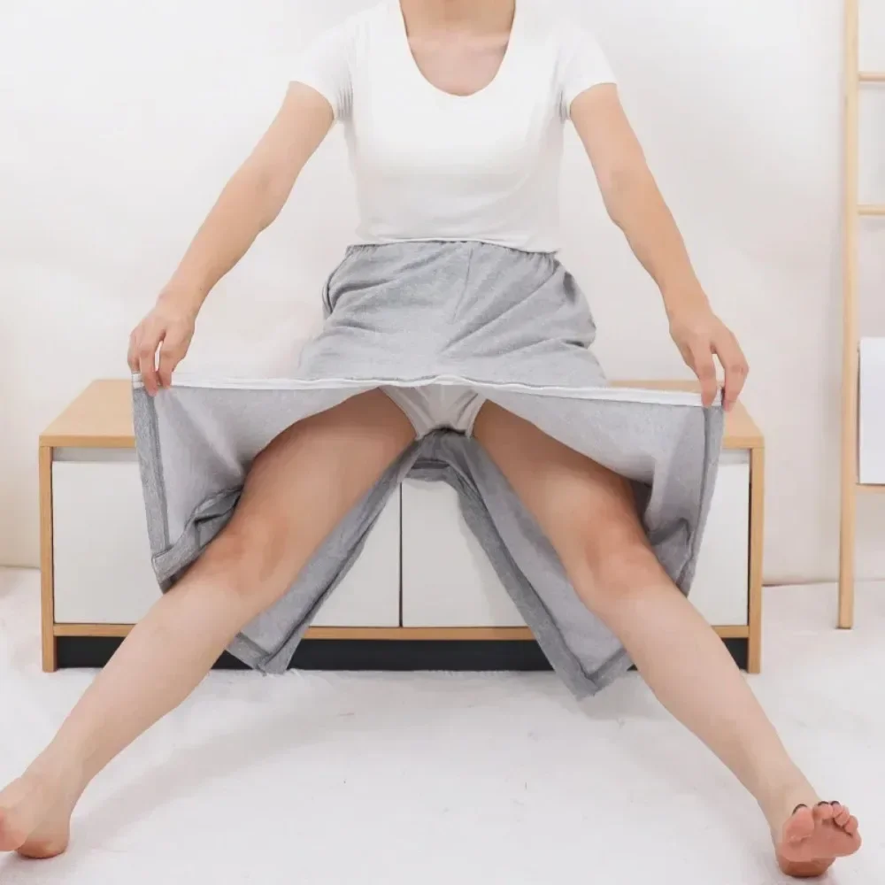 Couche-culotte gris clair pour personnes âgées, pantalon à entrejambe, Incontinence paralyisée, Fracture, Patient, facile à enlever, couches en tissu pour hommes et femmes adultes