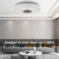 Feriales 36W LED Deckenleuchte mit Bluetooth Lautsprecher – RGB Farbwechsel Dimmbar Sternenhimmel Lampe – Musik-Leuchte mit App & Fernbedienung 1