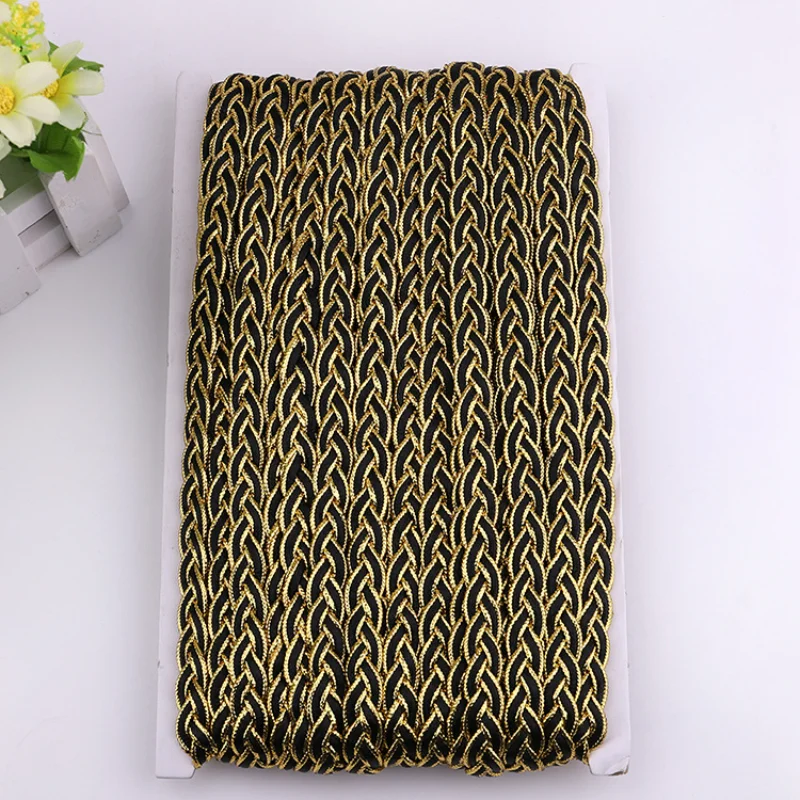 

10/30/50 Yards Polyester Gold Line Braided Lace Sewing DIY Supplies Party Decorate Eco-Friendly Lace Fabric Clothing Accessories